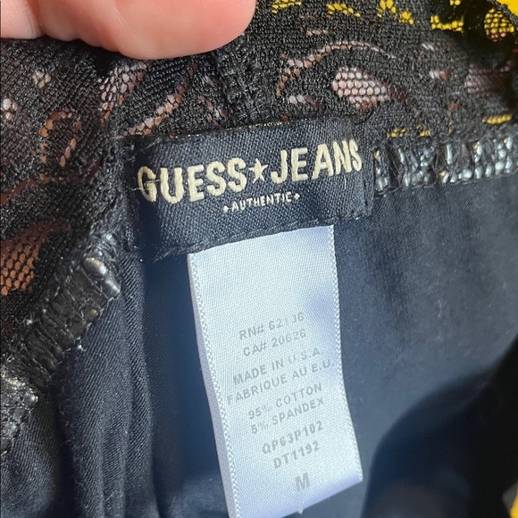 Women’s Black Lace Trim Leggings - Picture 2 of 2